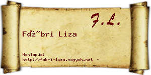 Fábri Liza névjegykártya